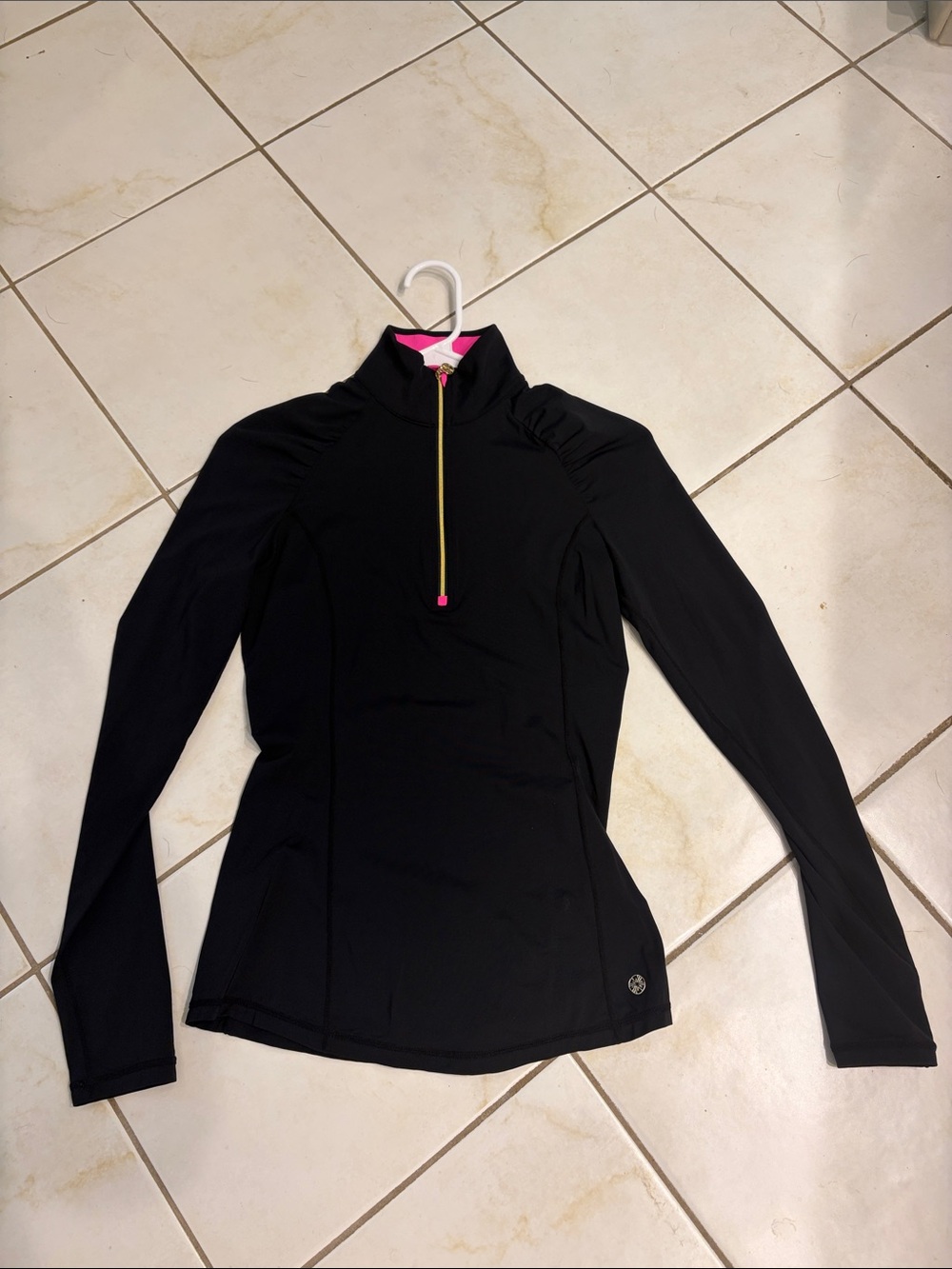 Lilly Pulitzer Luxletic Black Jacket with Gold Accents